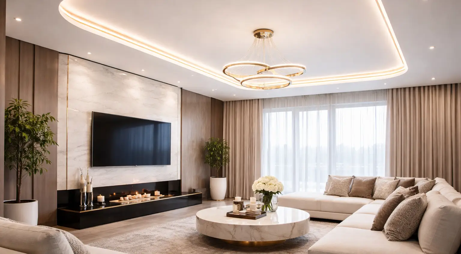 Этапы установки натяжного потолка